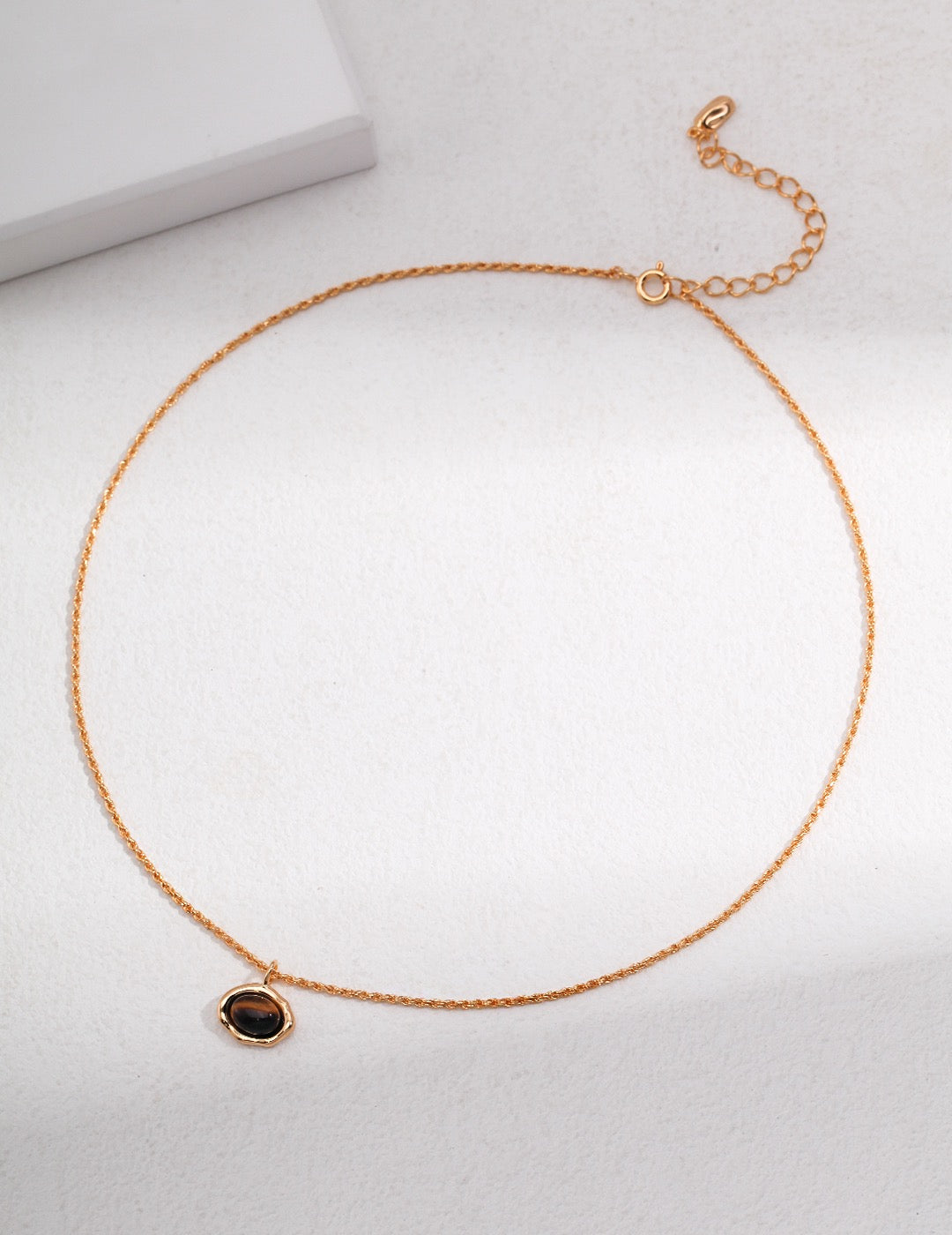 Tiger’s Eye Vintage Gold Plate Necklace